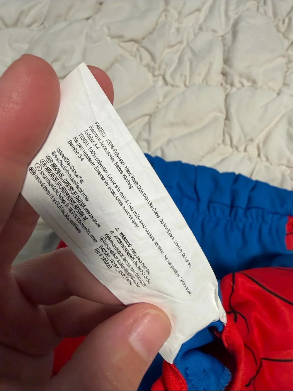 Toddler spider man costume 3-4T